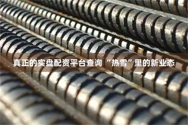 真正的实盘配资平台查询 “热雪”里的新业态